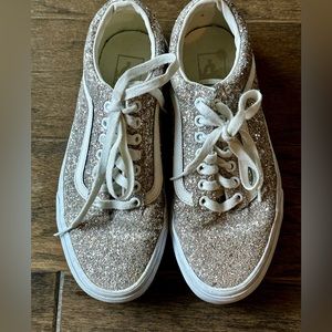 Vans Glitter Sneakers - Silver and White